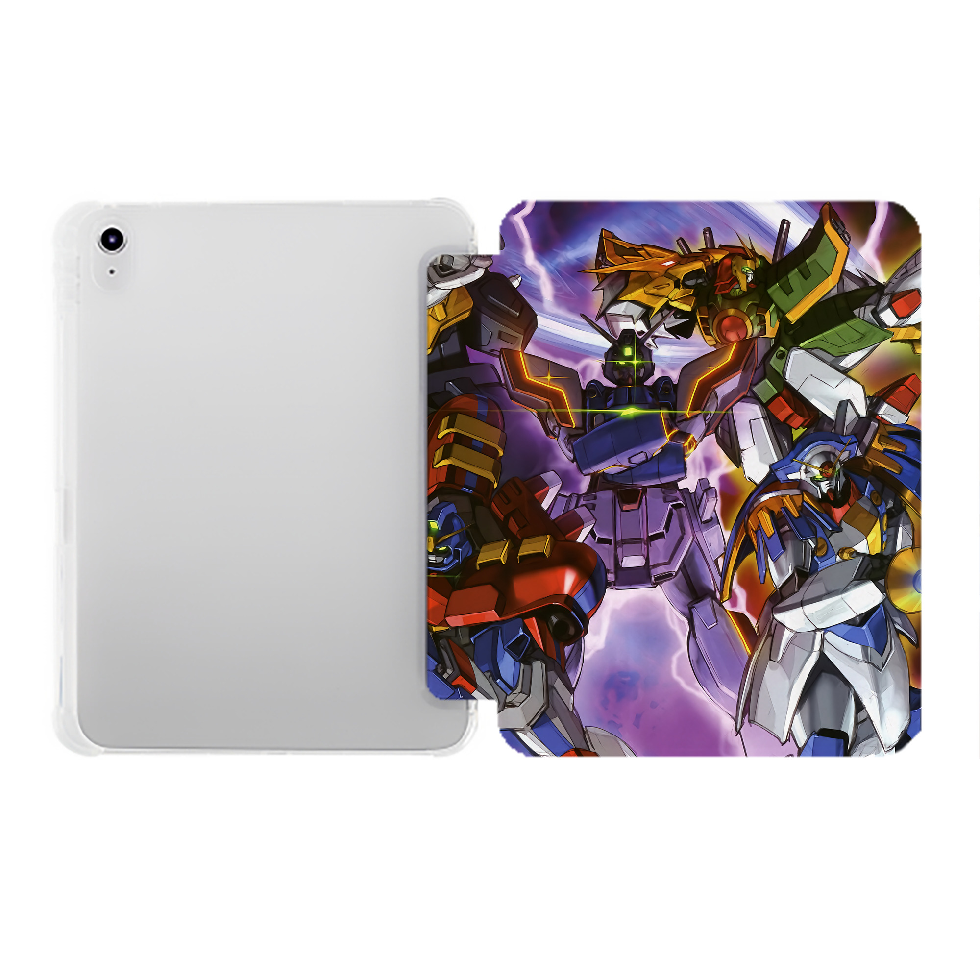 （画像用） 機動戦士ガンダム Mobile Suit Gundam IPad ケース ペン収納付き 三つ折りスタンド PUレザー×シリコン 対応機種9.5/10.5/10.9インチ